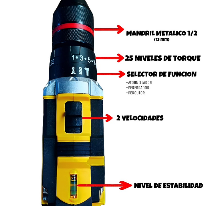 Taladro Inalámbrico Profesional dos baterías 36V 💥