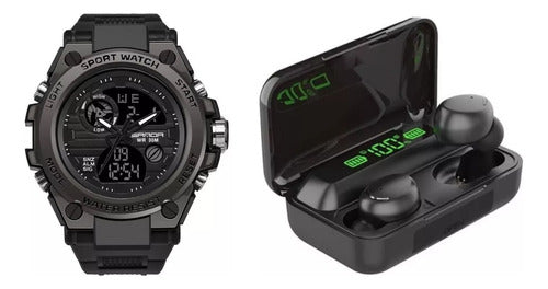 COMBO RELOJ TACTICO MILITAR SOLDIER  + AUDIFONOS M10 [EL MÁS RESISTENTE DEL MUNDO]