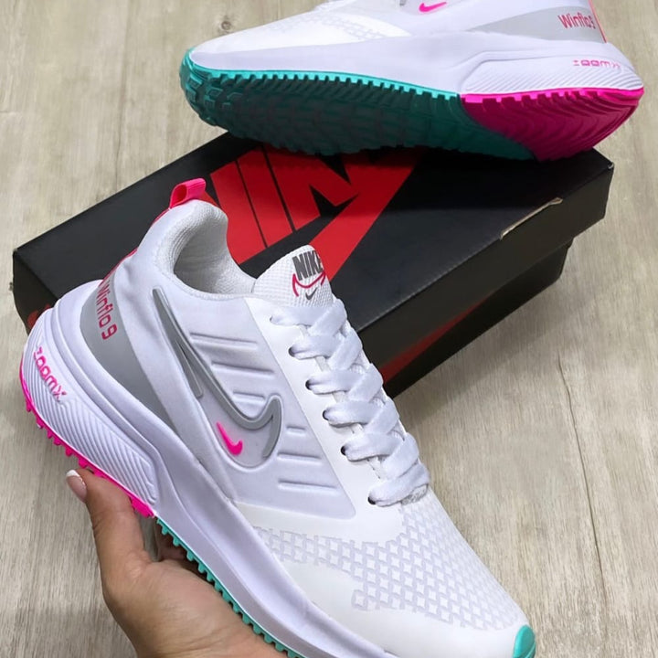 Tenis Nike Winflo 9 Blanco Rosa Dama